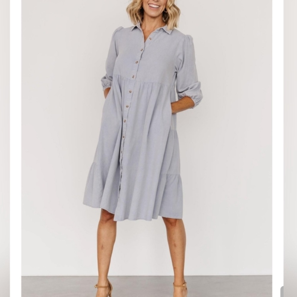 Baltic Born Sari Babydoll Dress Light Denim